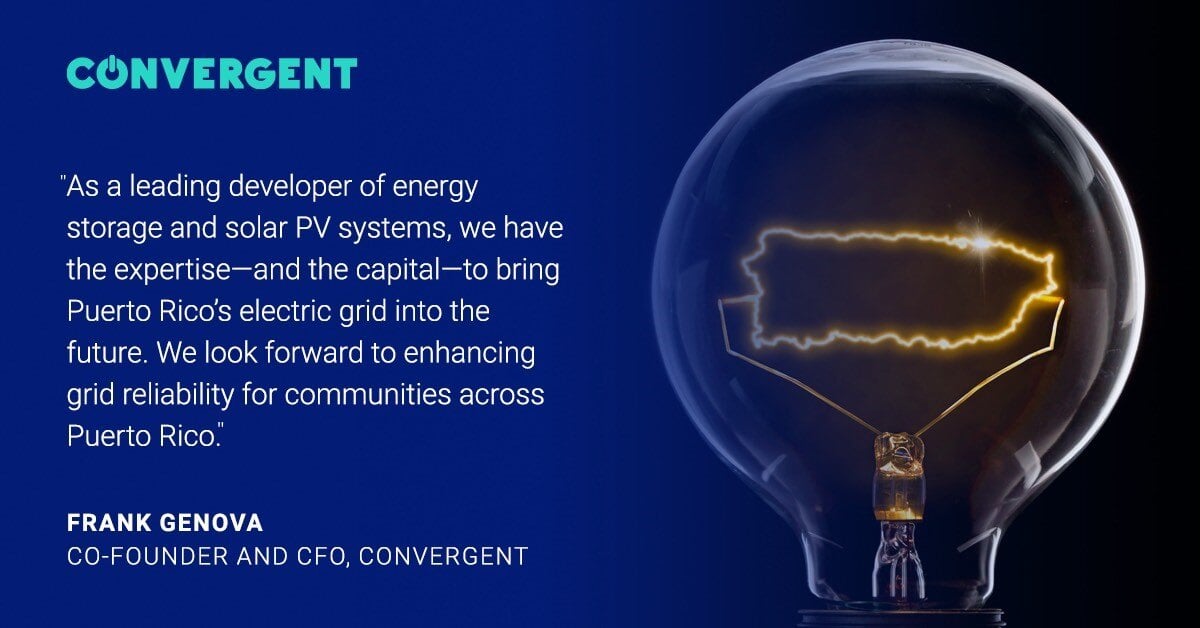 Convergent Energy and Power, Convergent, Energy Storage, Battery Storage, Solar-plus-Storage, solar plus storage, solar+storage, puerto rico, energy grid, clean energy, renewable energy, reliable energy, department of energy, DOE